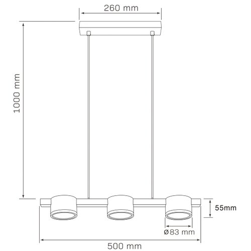  LED luster na sajli MIRELLA 3xGX53/6W/230V crna Slike