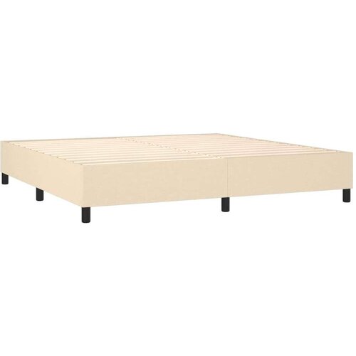  Krevet box spring s madracem LED krem 200x200 cm od tkanine Slike
