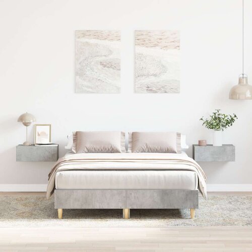 VidaXL Krevetni Okvir Betonska Siva Drvo, Fini&amp;scaron; poput Betona 120 x 190 cm Slike
