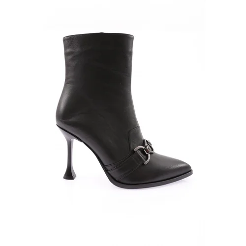 DGN 32304-22K Women's Pointed Toe Buckle Thin Heeled Boots