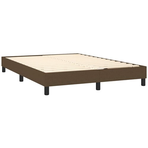  Krevet s oprugama i madracem tamnosmeđi 140 x 190 cm od tkanine Slike