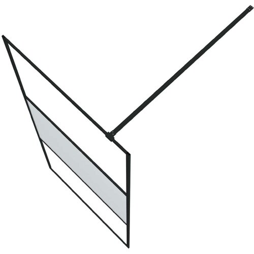 VidaXL Pregrada za tu&amp;scaron; crna 90 x 195 cm s napola mutnim staklom ESG Slike