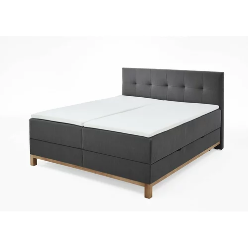 Meise Möbel Tamno sivi boxspring krevet s prostorom za odlaganje 180x200 cm Catania -