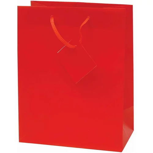  darilna vrečka, plastificirana, srednja, mat rdeča