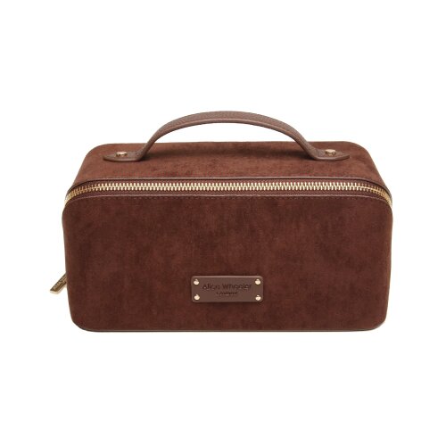 Fancy Metal Goods Ltd Alice Wheeler - Neseser - Suede Kensington, Train, Chocolate Slike