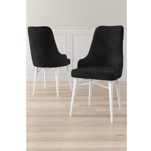 Hanah home set stolica Neta, 46x95x42 cm, 6 dijelova, Crno-bijela Cijene