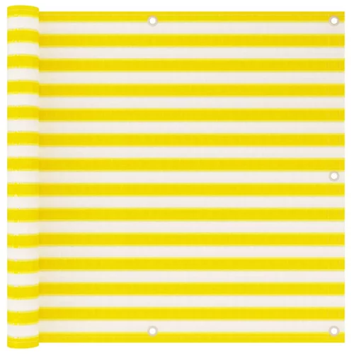 vidaXL Balkonsko platno rumeno in belo 90x500 cm HDPE, (20764689)