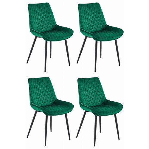 Brandless Stol VERDO - temno zelen žamet / črne noge x 4, (22055157) Slike