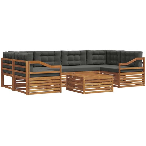  Set vanjskih sofa 7 kom. Prirodna i antracit Slike