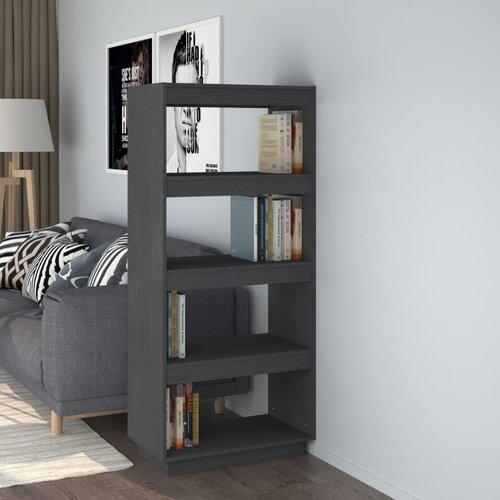  The Living Store Knjižna omara za razdelitev prostora siva 60x35x135 cm borovina - Knjižna Omara, (21431232) Slike