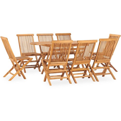  9-dijelni sklopivi vrtni blagovaonski set od masivne tikovine Cijene