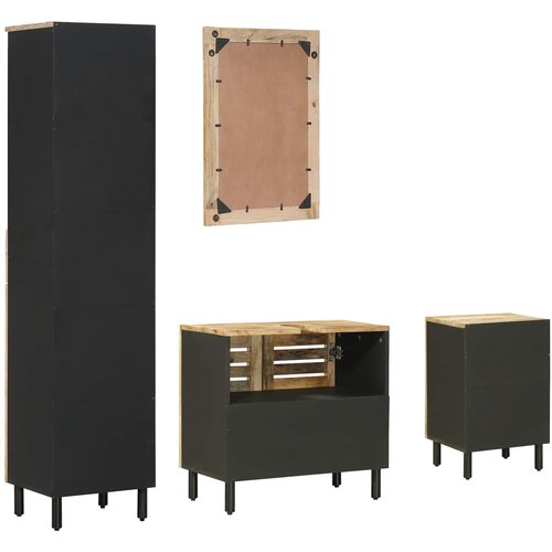  Set ormarića za kupaonicu 4 kom. Prirodna 38 x 33 x 160 cm Slike