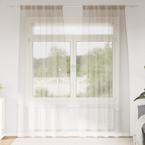 vidaXL Zavjese sa zavjesama 2 pcs Pijesak 140 x 260 cm Poliester Cijene