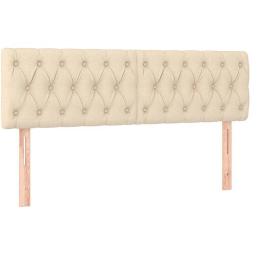 Maison Chic Posteljno vzglavje - Vzglavna omarica 2 kosa krem 72x7x78/88 cm blago, (22077869) Cene