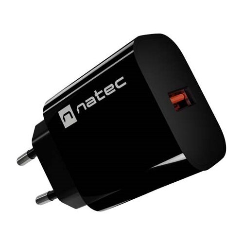 Natec WALL CHARGER RIBERA 1X USB-A 18W BLACK Slike