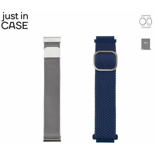 Just In Case zamenske narukvice 2u1 za pametne satove 20mm silver-blue Cene