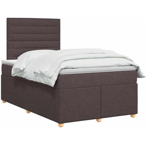  Boxspring krevet s madracem Tamno smeđa 120 x 200 cm Tkanina - Tamno smeđa 120 x 200 cm Dizajn linija Slike