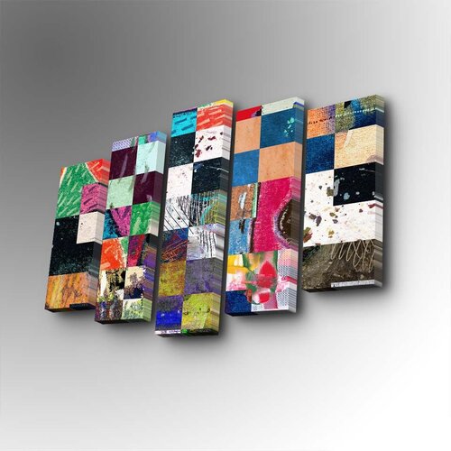 Wallity 5PUC-118 multicolor decorative canvas painting (5 pieces) Slike