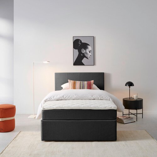 P &amp;amp; B POSTELJA Z VZMETNICO 120 cm x 200 cm , les, tekstil, leseni material siva Slike