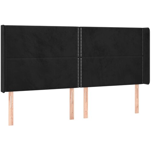  LED uzglavlje crno 183 x 16 x 118/128 cm bar&amp;scaron;unasto Slike