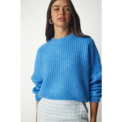 Happiness İstanbul Sweater - Blue - Relaxed fit