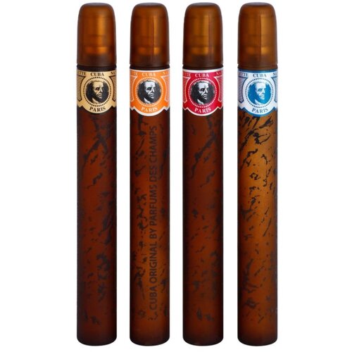 Cuba blue darovni set toaletna voda blue 35 ml + toaletna voda yellow 35 ml+ toaletna voda red 35 ml+ toaletna voda orange 35 ml za mu&amp;scaron;karce Slike