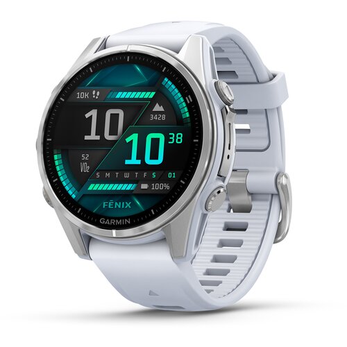 Garmin Fenix 8 &amp;ndash; 43 mm, AMOLED, Srebrn model z belim silikonskim pa&amp;scaron;čkom, (21365641) Slike