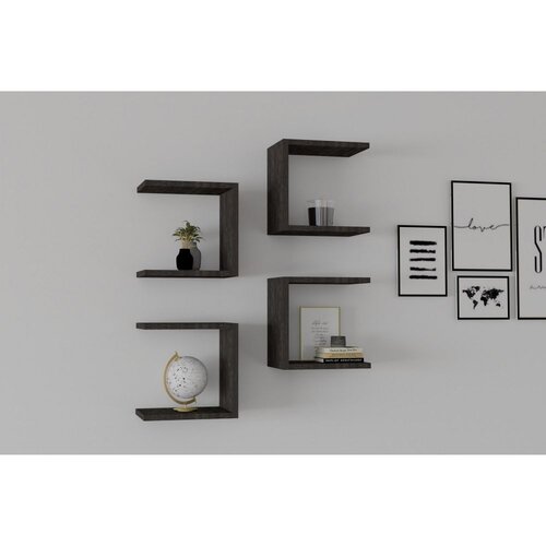 Woody Fashion Base - Anthracite Anthracite Wall Shelf Cene