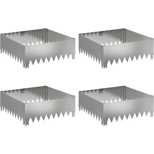 vidaXL Robovi trave 4 pcs 60 x 60 x 20 cm Jeklo Srebrna, (5000301531) Cene