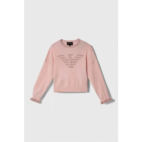Emporio Armani Dječji džemper boja: ružičasta, lagani