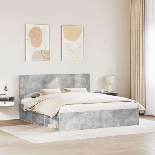  Okvir za krevet Beton 180 x 200 cm Čvrsto borovo drvo Slike