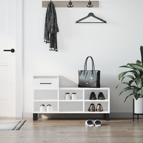 VidaXL Ormarić za cipele sjajni bijeli 102x36x60 cm konstruirano drvo Slike