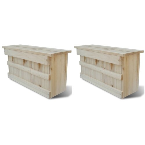  Kućica za vrapce 2 kom drvena 44 x 15,5 x 21,5 cm Slike