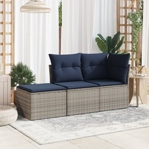  Vrtna stolica s jastukom Siva 55 x 55 x 37 cm poliratan Cijene