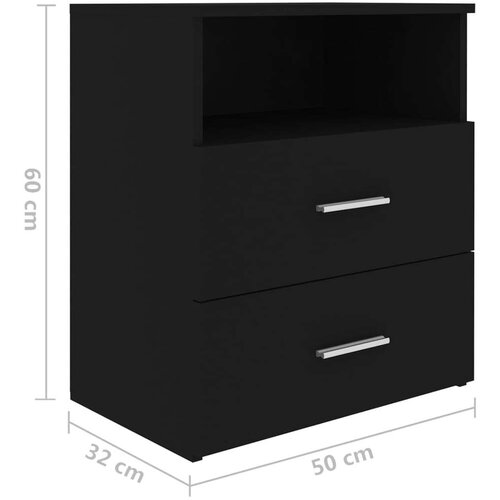 VidaXL noćni ormarići 2 kom crni 50 x 32 x 60 cm Slike