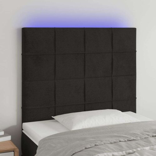  Uzglavlje crno 80x5x118/128 cm baršunasto Cene