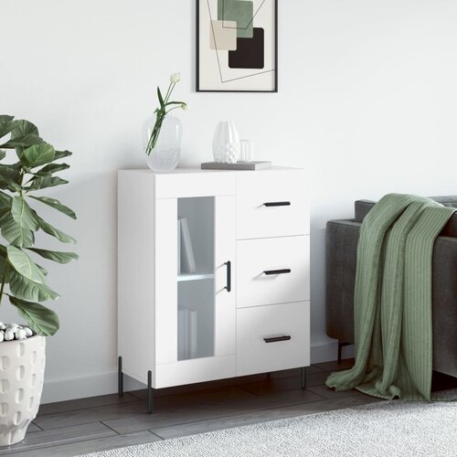 The Living Store Komoda bela 69,5x34x90 cm inženirski les - Komoda, (21663221) Slike