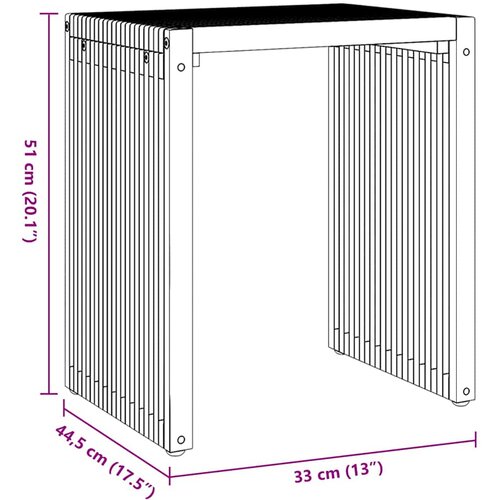  Vrtni bočni stol 3 pcs Smeđa 33 x 44,5 x 51 cm Čvrsto teak drvo Slike