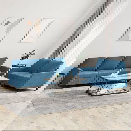 vidaXL Sedežna garnitura 2-delna z blazinami moder žamet Cene