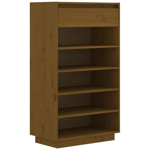 Maison Chic Omarica za obutev - Kopa za čevlje medeno rjava 60x34x105 cm trdna borovina, (21777803) Slike
