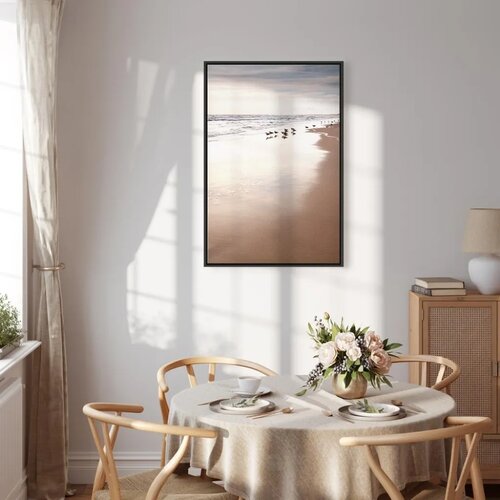  Slika - Autumn Beach (1 Part) Vertical 40x60 U crnom drvenom okviru Slike