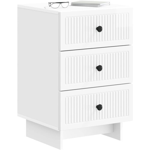  Noćni ormar s ladicama Bijela visokog sjaja 43 x 41 x 66,5 cm Slike