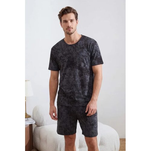 Trendyol mu&scaron;ki set T-Shirt-Shorts Knitted Pajama Set Tmnss26Pt00007, Antracit-Siva Cene