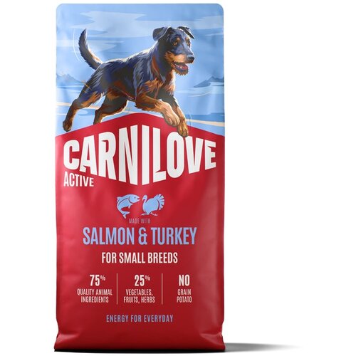 Carnilove Dog Active Adult Mini, briketi - losos in puran 12 kg Cene