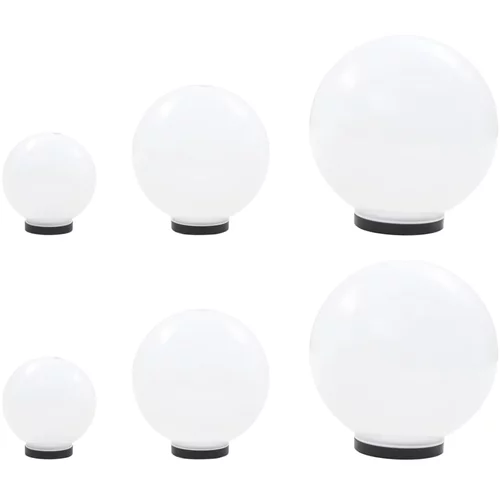 vidaXL 6-dijelni set LED kuglastih svjetiljki 20/30/40 cm PMMA