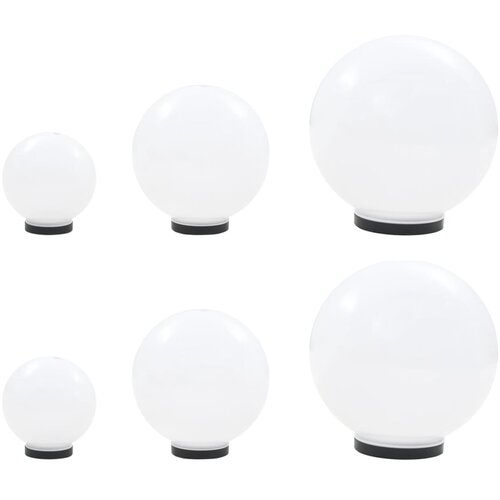 vidaXL LED okrogle svetilke 6 kosov krogle 20/30/40 cm PMMA Cene