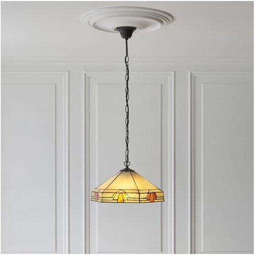 Endon 111989 - Luster na lancu Tiffany NEVADA 3xE27/10W/230V prečnik 40 cm Cene