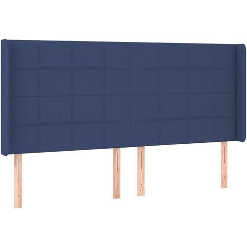Maison Chic vzglavna omarica - nočna omarica - posteljna omarica z u&amp;scaron;esi modro 203x16x118/128 cm blago, (21712295) Slike