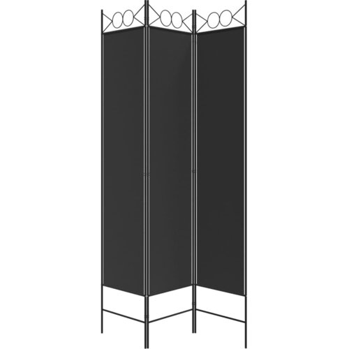  pregrada s 3 panela crna 120 x 200 cm od tkanine Slike