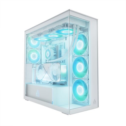 Arctic Xtender VG White Case5xARG fan,E-ATX,Tempered GlassGPU: 482mm, CPU Cooler: 171mm Slike